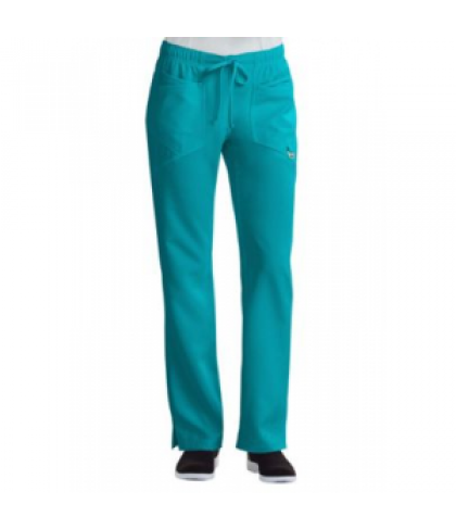 Careisma by Sofia Vergara Charming elastic waistband scrub pants with Certainty - Aqua Rush - M