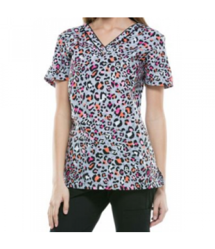 Dickies EDS Let There Be Leopard print scrub top - Let There Be Leopard - L