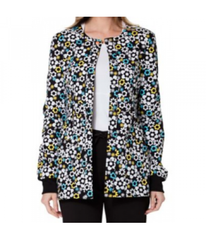 Code Happy Its Flower Never print scrub jacket with Certainty - Its Flower Never - XS