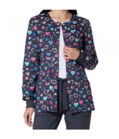 Code Happy True To Your Heart print scrub jacket with Certainty - True To Your Heart - L
